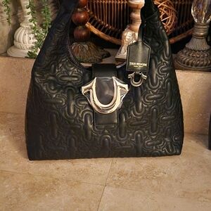 NWOT True Religion Black Quilted Women's Hobo Shoulder Bag